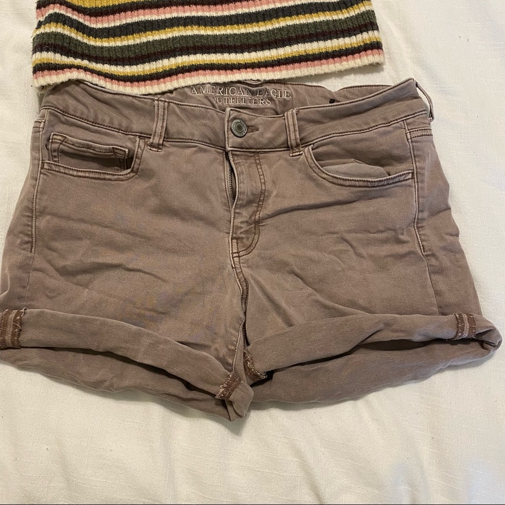 american eagle mauve shorts